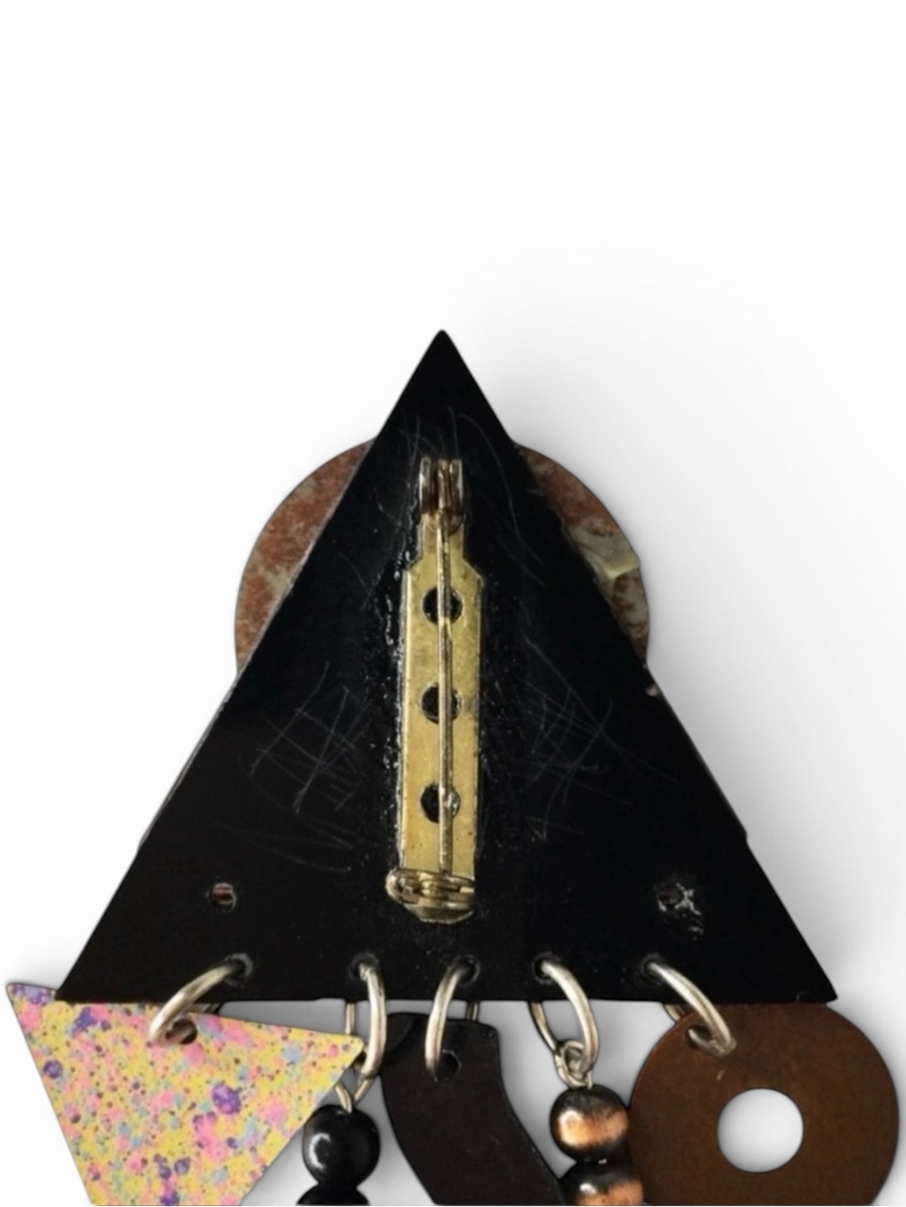 Vintage Memphis-Era Post Modern Kinetic Brooch Attributed to EVE KAPLIN - Picture 10 of 13